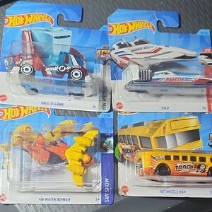 Hot Wheels Assorted Kids Vehicle Pack - Red, White, Yellow, Blue